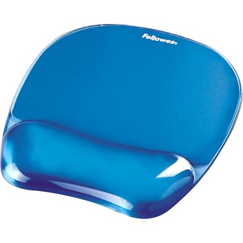 Fellowes Crystals Gel Mouse Pad Wrist Rest - Blue (91141) - color: Blue, size: 9.1L x 7.9W inches