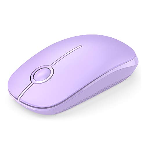 VssoPlor Wireless Mouse, 2.4G Slim Computer Laptop Mouse, Light Purple | Portable Mouse, Plug & Play USB Nano Receiver, Quiet Silent Optical Mice for Notebook, PC, Laptop, Computer, Windows, Mac - color: Light Purple