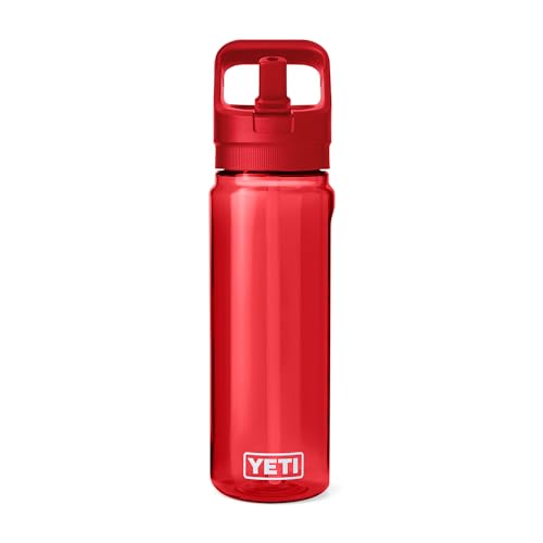 YETI Yonder 750 ml/25 oz Water Bottle with Yonder Straw Cap, Rescue Red - color: Rescue Red, size: 25 Ounces