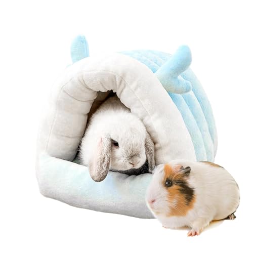 Guinea Pig Hideout, Warm Bed for Guinea Pig,Rabbits, Chinchillas, Guinea Pig Bed, Cozy Small Animal Winter Shelter (Blue, Large) - color: Blue, size: Large