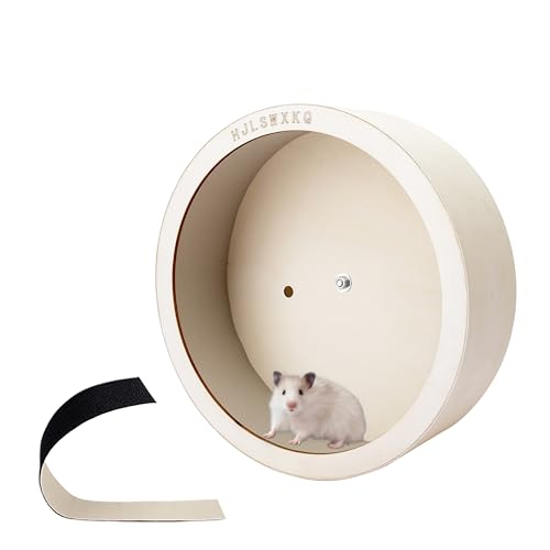 15in Wall-Mount Silent Chinchilla Wheel，Removable Washable Track | Large Wooden Exercise Wheel for Hamster, Hedgehog, Rat, Syrian Hamster