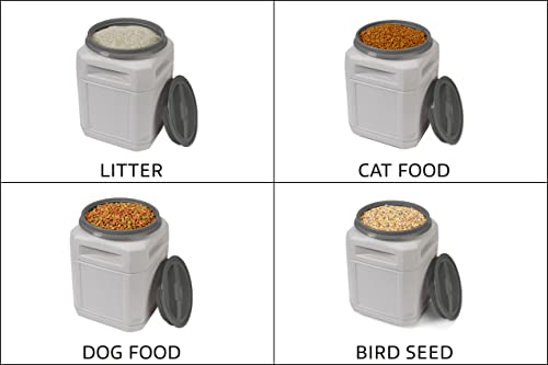 Mighty Tuff Airtight Dog Food Storage Container – 10 Gal, up to 40 lb Capacity – Cat and Dog Food Container with Twist Lid & Handles – BPA-Free, Made in USA - size: 10 Gal/ 40 lbs