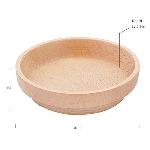 Niteangel Wooden Hamster Food Bowl: Beech Stable & No Pattern for Dwarf | Prevent Oil & Dust Small Animal Feeding Dish for Dwarf Syrian Hamsters Gerbils Mice Degus or Other Similar-Sized Small Pets - size: For Dwarf
