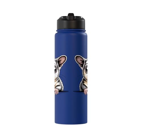 Sugar Glider Cute Peeking Marsupial Funny Animals Stainless Steel Insulated Water Bottle - color: Royal Blue