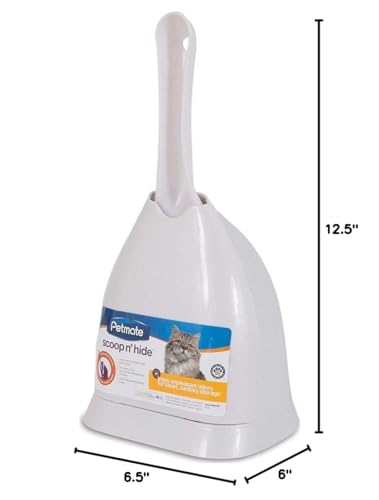 Petmate Scoop N' Hide Cat Litter Scoop with Discreet Litter Scoops Holder; White - color: Pearl White