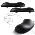 JIKIOU Ergonomic Gliding Palm Rests, Gel Mouse Wrist with Leather Surface | Sliding Wrist Pad with 4 Smooth Scroll Wheel, Fast Mouse Wrist Glider Designed for Office Computer Home Gaming, 2 Pack Black