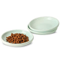 3 PCS Ceramic Cat Bowls, 5.5 in Pet Bowl Cat Dishes for Food and Water, Small Dog Dish(Blue) - color: blue
