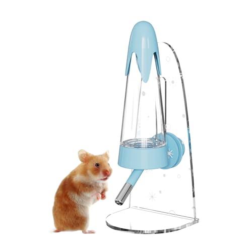 4.2 Oz Hamster Water Bottle with Stand No Drip for Syrian Dwarf Hamsters, Gerbils, Little Mouse, Small Pet Rodents (Blue, with Stand)