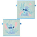 Stitch Storage Cubes Set of 2 Durable Fabric Bins with Handles, 10"x10"x10" Collapsible Cube Organizers - color: Stitch