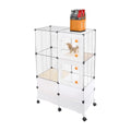 Animal Cage, 3 Tier Pet Play Paradise Large Capacity Pet Cage Ferret Cage Chinchilla Cage Small Animal Habitat for Squirrels, Sugar Gliders, Chinchillas, Degus, Hamsters (Black) - color: Black