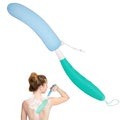 Back Scrubber for Shower,15.35" Long Handle Shower Brush for Body | Back Brush for Shower for Men Women, Long Handled Bath Sponge for Deep Clean,Exfoliating,Anti-Slip Curve Handled - size: Green Blue