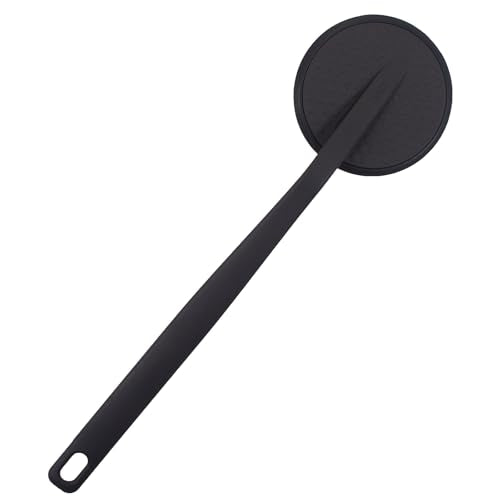 DNC Back Scrubber for Shower, Silicone Shower Brush with Long Handle Soft Bristles, Bath Body Exfoliator Washer for Men Women - color: Charcoal