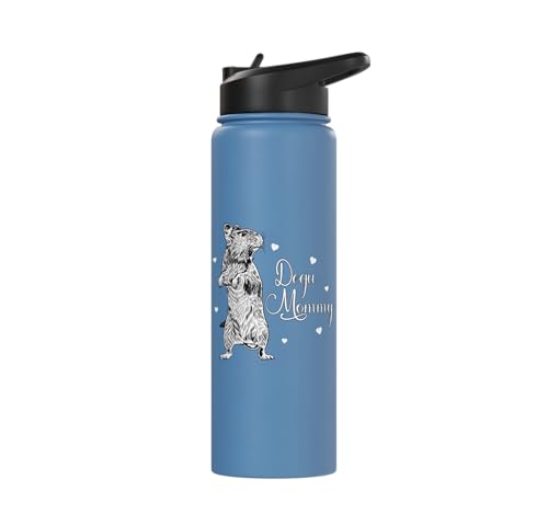 Rodent lovers - Degu Mommy Stainless Steel Insulated Water Bottle - color: Light Blue