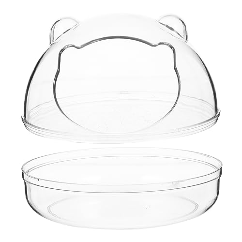 VANZACK Hamster Bathroom Cage Medium Hamster Sand Bath Basin for Pets Versatile Usage As Tub and Pet Toilet Chinchillas - size: 12X12X8.5CM