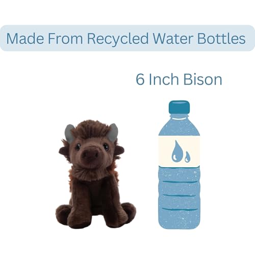 The Petting Zoo Bison Stuffed Animal Plushie, Gifts for Kids, Wild Onez Babiez Zoo Animals, Bison Plush Toy 6 inches - color: Bison