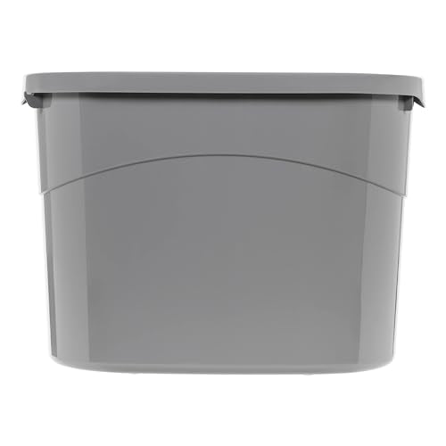 Amazon Basics Large Cat Litter Box with High Sides, Top Entry, Odor Control, Includes Scoop, 20.5 x 14.75 x 14.38 inches, Grey - color: Grey, style: Top Entry