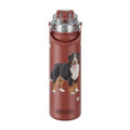 SERENGETI 24 Oz Water Bottle Stainless Steel with Spill Proof Lid - Double walled Vacuum Insulated water flask - Realistic 3D Print of your favorite dog (Bernese Mt. Dog) - color: Bernese Mt. Dog