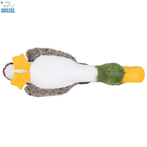 Best Pet Supplies Interactive Squeaky Dog Chew Toy, Ideal Dog Toys for Chewers, Small, Medium & Large Dogs, and Fetch Lovers - Mallard Duck (Brown), Small - color: Mallard Duck (Brown), size: Small