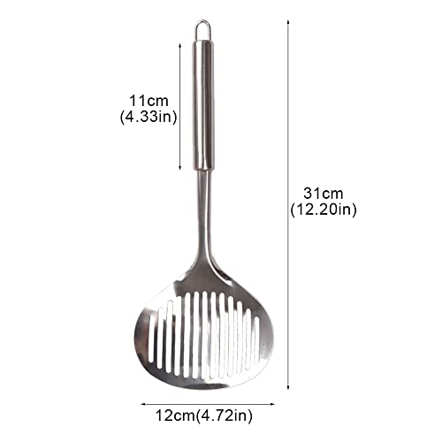 2pcs Cat Litter Scoop, Stainless Steel Litter Scoop Long Handle Durable Cat Mesh Shovel (Sliver)