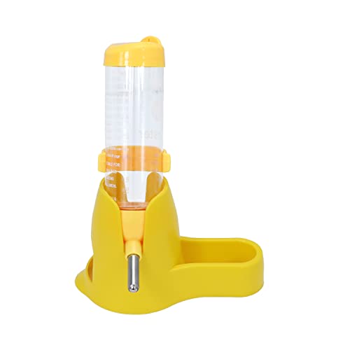 Wontee 3 in 1 Hamster Water Bottle with Food Bowl Hideout Base 125ML Yellow | Water dispenser, food container, hideout, stable base, easy to refill, for glass tank/cage, dwarf hamster/mouse/gerbil, 4.2oz - color: Yellow, size: 125ML