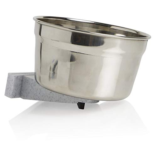 Lixit® Stainless Steel Kennel Food or Water Bowl - Non Spill Hanging Removable Crate Bowls - Carrier Cage Dish for Dogs or Cats for Feeding and Drinking (Stainless Steel, 10 Ounce) - size: 10 oz (Pack of 1)