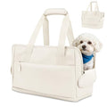 Dog Purse Carrier for Small Dogs Under 10 lbs Soft Sided Pad | Adjustable Velcro Side Pad, Extendable Bottom, Safety Leash Clip, Large Storage Pocket, Apricot - color: Apricot