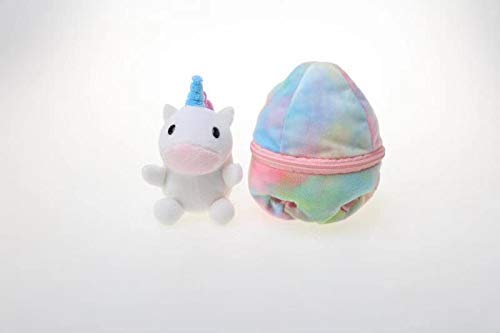 Plushland Plush Stuffed Animal 6 Inches Surprise Zip Up Egg Hideaway Spring Inspired Gift for Girls and Boys Birthday Mother's Day (New Unicorn)