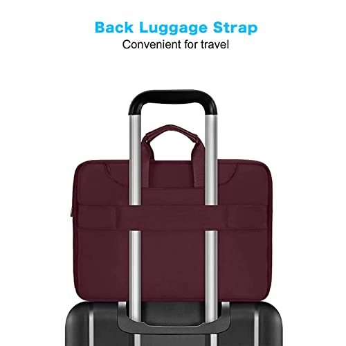 MOSISO 360 Protective Laptop Bag 15.6 inch, 15-16 inch Computer Bag | Compatible with MacBook Air 15 inch/Pro 16 inch, HP,Dell,Lenovo,Asus, Laptop Carrying Case with Strap&Handl, Wine Red - color: Wine Red, size: 16 inch