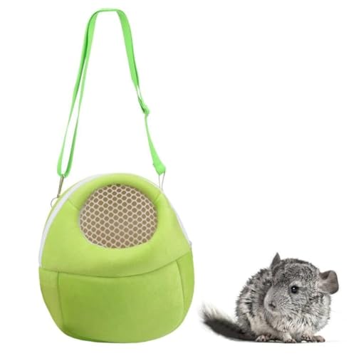 Hypeety Pet Carrier Bag Breathable Portable Travel Backpack for Guinea Pig | Breathable mesh pouch, hands-free sling outgoing bag, secure zipper, for hedgehog/hamsters/sugar glider/chinchilla, green - color: Green