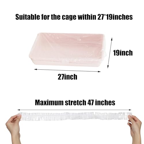 50 Pcs Disposable Small Animal Cage Liners Plastic Toilet Film Rabbit Litter Box Liners Quick Cleanup Essentials Indoor for Bird Hamster Chinchilla Hedgehog (Large) - size: Large