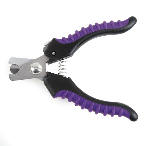 Master Grooming Tools Ergonomic Pro Nail Clippers — Stainless Steel Clippers for Trimming Pet Nails - Purple, Small, 5⅛" - size: Small