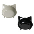 Pets Dog Cat Food Bowl – Non-Slip Wide, Shallow Pet Dish for Whisker Fatigue Relief, Safe for Puppies & Rabbits - color: Black+Grey