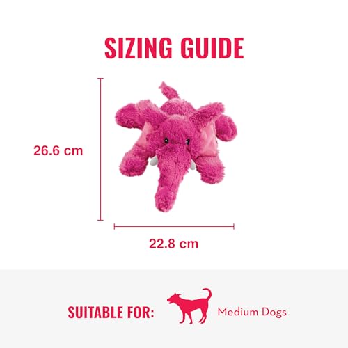 KONG Cozie Plush Dog Toy with Squeaker (Elmer The Elephant, Medium) - size: Medium, style: Elmer the Elephant