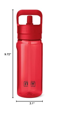YETI Yonder 600 ml/20 oz Water Bottle with Yonder Straw Cap, Rescue Red - color: Rescue Red, size: 20 Ounces