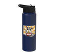 Womens Girls Cute Kawaii Japanese Ramen Sugar Glider Lover Stainless Steel Insulated Water Bottle - color: Navy Blue