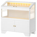 HOOBRO Large Hamster Cage, Acrylic Hamster Habitat with Storage Cabinet and Led Light Strip, Big Hamster Enclosure with Flip-Top Lid, Easy to Clean, 39.4" x 18.9" x 42.5", White WT01AC03G1