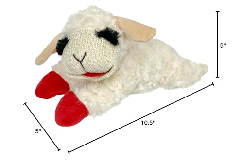 Multipet Lamb Chop Dog Plush Toy - Squeaky Toy for Small & Medium Dogs - Extra Soft Plush - Stuffed Animal for Cuddling & Playing (10", Cream, 5 Squeakers) (Pack of 2) - size: 10" (Pack of 2), style: Lambchop