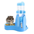 Wontee 3 in 1 Hamster Water Bottle with Food Bowl Hideout Base, 80ML, Blue | Water dispenser, food container, hideout, stable base, easy to refill, for glass tank/cage, dwarf hamster/mouse/gerbil, 2.7oz - color: Blue, size: 80ML
