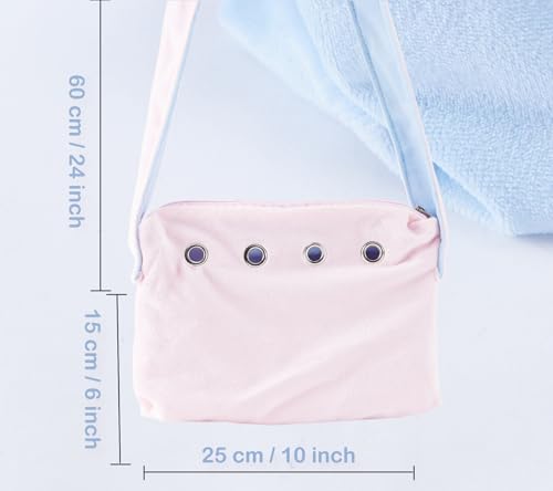 Meow&Woof Sugar Glider Bonding Pouch Bundle – Small Pet Carrier Bag Sling with Strap (Blue + Pink Set) – Critter Cuddler for Sugar Gliders, Ferrets, Rats, Hedgehogs & Hamsters – Outdoor & Travel Essen
