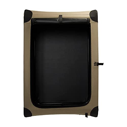 Amazon Basics Portable Folding Soft Dog Crate for Cat, Dog, Rabbit, Double Door with Mesh Ventilation, Collapsible, Easy to Set Up, Large 36" x 24" x 24", Tan - color: Tan, size: L 36" x 24" x 24"