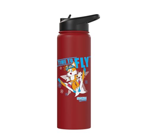 Sonic the Hedgehog - Ski Flying Tails Stainless Steel Insulated Water Bottle - color: Red