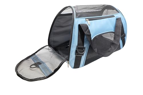 ZaneSun Cat Carrier,Soft-Sided Pet Travel Carrier for Cats,Dogs Puppy Comfort Portable Foldable Pet Bag Airline Approved (Medium-Blue) - color: Medium-Blue