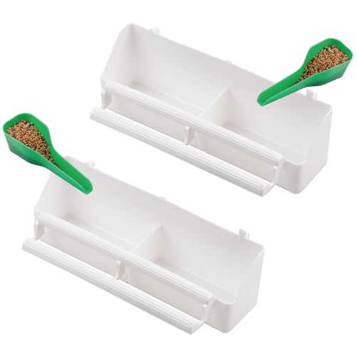IBWell 2 Pack Bird Feeder for Cage Bird Food Bowl Parakeet Feeder Bird Water Parrot Feeder