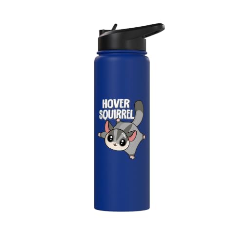 Cute Womens Girls Kids Mom Hover Squirrel Sugar Glider Lover Stainless Steel Insulated Water Bottle - color: Royal Blue