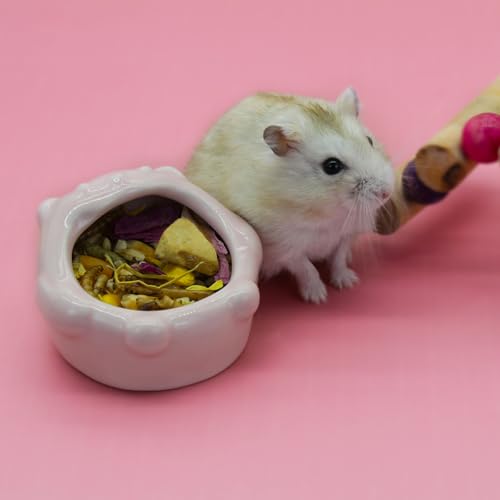 Small Ceramic Pet Hamster Bowl, Easy to Clean Anti Flipping Small Animal Bowls, Hamster Food and Water Bowl for Golden Bears, Rabbits, Hedgehogs, Dutch Pigs, Parrots (Green) - color: Green