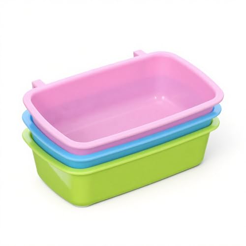 Chicken Guinea Pig Food Bowl, 4.7 * 2.8 in Rabbit Feeder Waterer Guinea Pig Bowl Bunny Water Bowls Feeder Clip-On Wire Cage Bowls for Cat Dove Puppy Bird Bath Basin Hamster Bed Kitten(3 PCS)