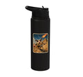 Funny Sugar Glider Riding Scooter Stainless Steel Insulated Water Bottle - color: Black