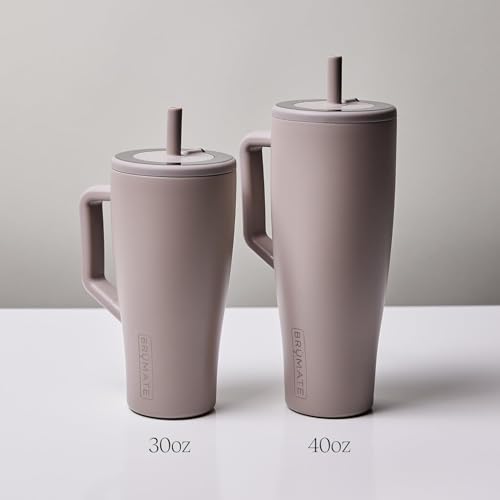 BrüMate Era 30 oz Tumbler with Handle & Straw | 100% Leakproof Insulated Water Bottle Tumbler with Lid & Flexible SoftSip Straw | Made of Stainless Steel | Cup Holder Friendly | 30oz (Java) - color: Java, size: 30oz