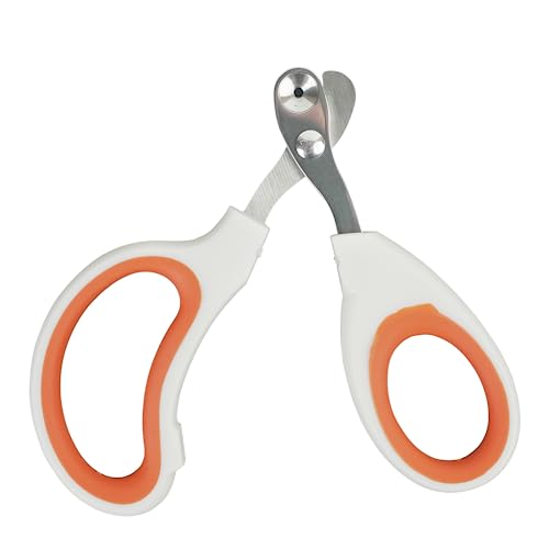 Cat Nail Clippers with Circular Cut Hole -Avoid Over Cutting Pet Nail Clippers -Sharp Angled Blade Professional Paw Trimmer Set for Novice Pet Families (Orange) - color: Orange