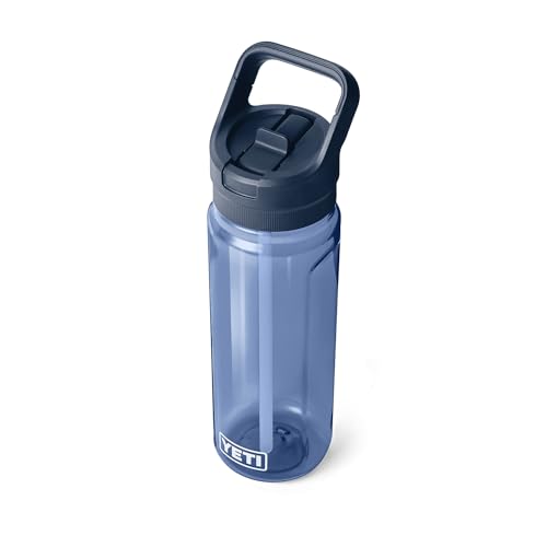 YETI Yonder 750 ml/25 oz Water Bottle with Yonder Straw Cap, Navy - color: Navy, size: 25 Ounces
